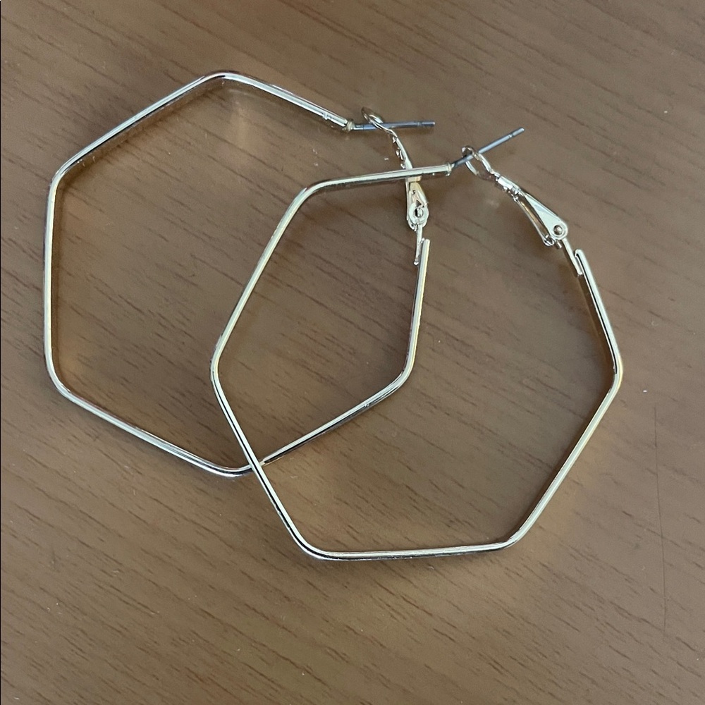 Fashion Nova Gold Hexagon Earrings